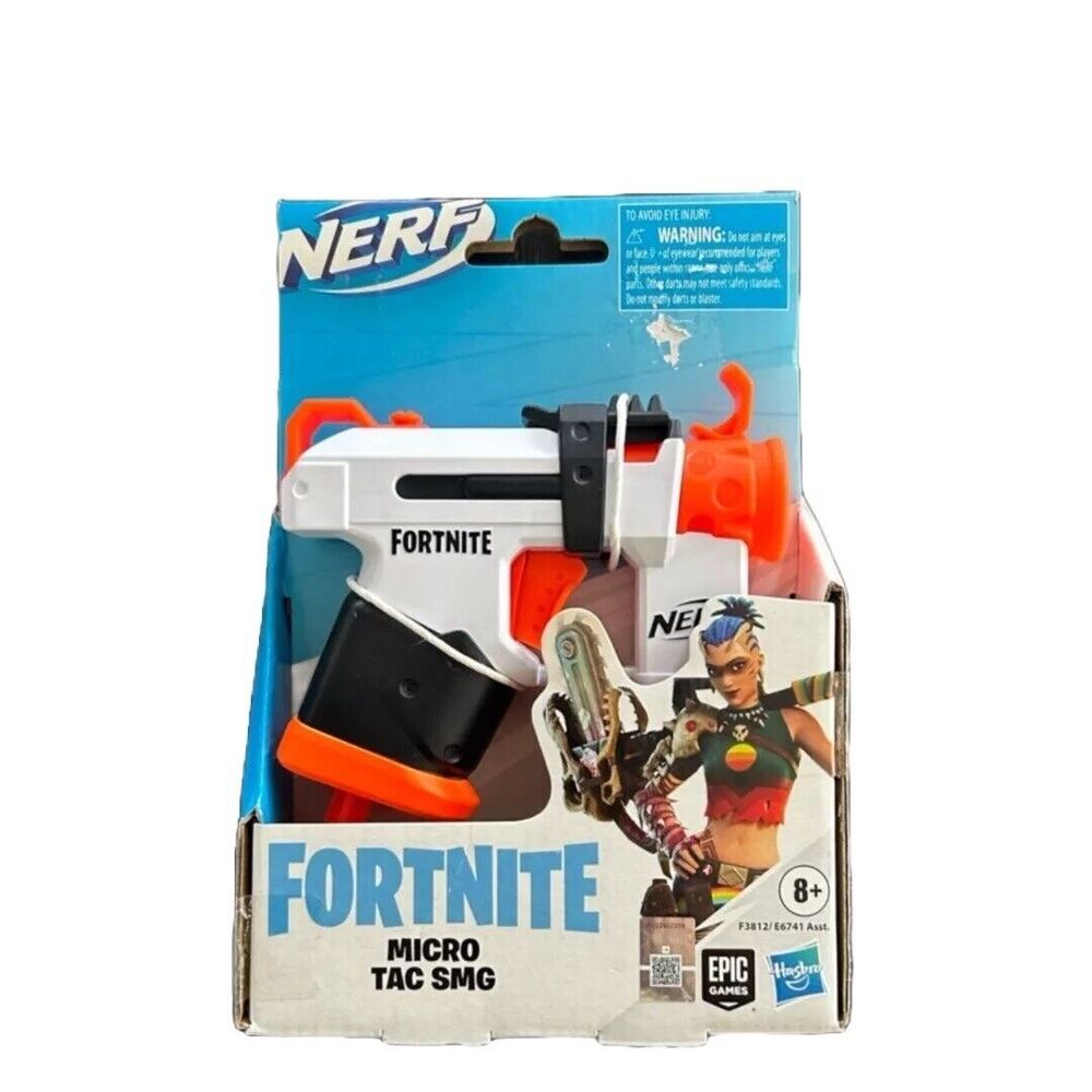 Hasbro Collectibles Nerf Fortnite Micro Tac‎ SMG Blaster Epic Games 2 Darts NIB
